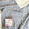 Michelle Mae Basket Weave Sherpa Blanket - Light Gray