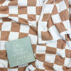 Michelle Mae Checkered Plush Blanket - Tan