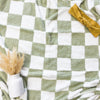 Michelle Mae Checkered Plush Blanket - Olive