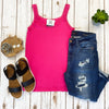 Michelle Mae Lexi Lace Tank - Hot Pink