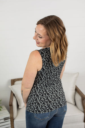 Michelle Mae Addison Henley Tank - Black and White Leopard - Ella Lane Our is the softest base layering piece you’ll