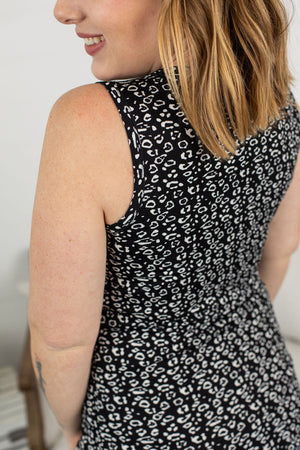 Michelle Mae Addison Henley Tank - Black and White Leopard - Ella Lane Our is the softest base layering piece you’ll