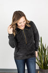 Michelle Mae Vintage Wash HalfZip - Black - Ella Lane This vintage wash halfzip is beyond soft and the fit perfect!