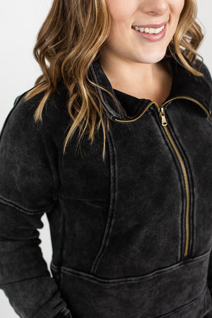 Michelle Mae Vintage Wash HalfZip - Black - Ella Lane This vintage wash halfzip is beyond soft and the fit perfect!