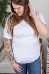 Michelle Mae Brinley Button Top - White