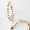 Kirby Earrings - Ella Lane Pearl & crystal hoops set in gold. 2.5.