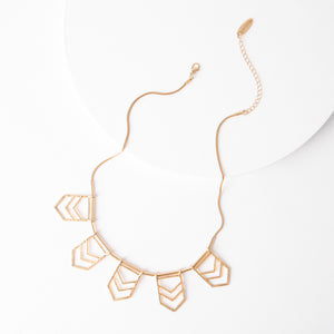 Lexie Necklace - Ella Lane Gold chevron necklace. 19.5” - 22.5” adj. 1.1 oz.