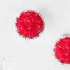 Blake Earrings - Ella Lane Red druzy circles set in silver..75” 0.3 oz.