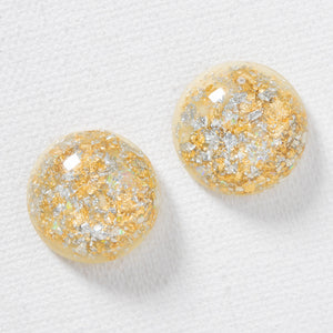 Rowan Estelle Earrings - Ella Lane Beautiful stud earring with gold and silver flakes. 0.75 stud. 0.1 oz.