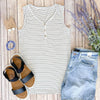Michelle Mae Addison Henley Tank - Ivory and Black Stripes - Ella Lane Our is the softest base layering piece you’ll