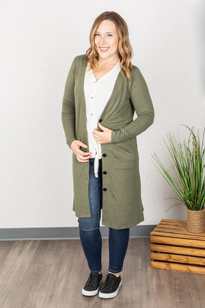 Michelle Mae Colbie Cardigan - Olive