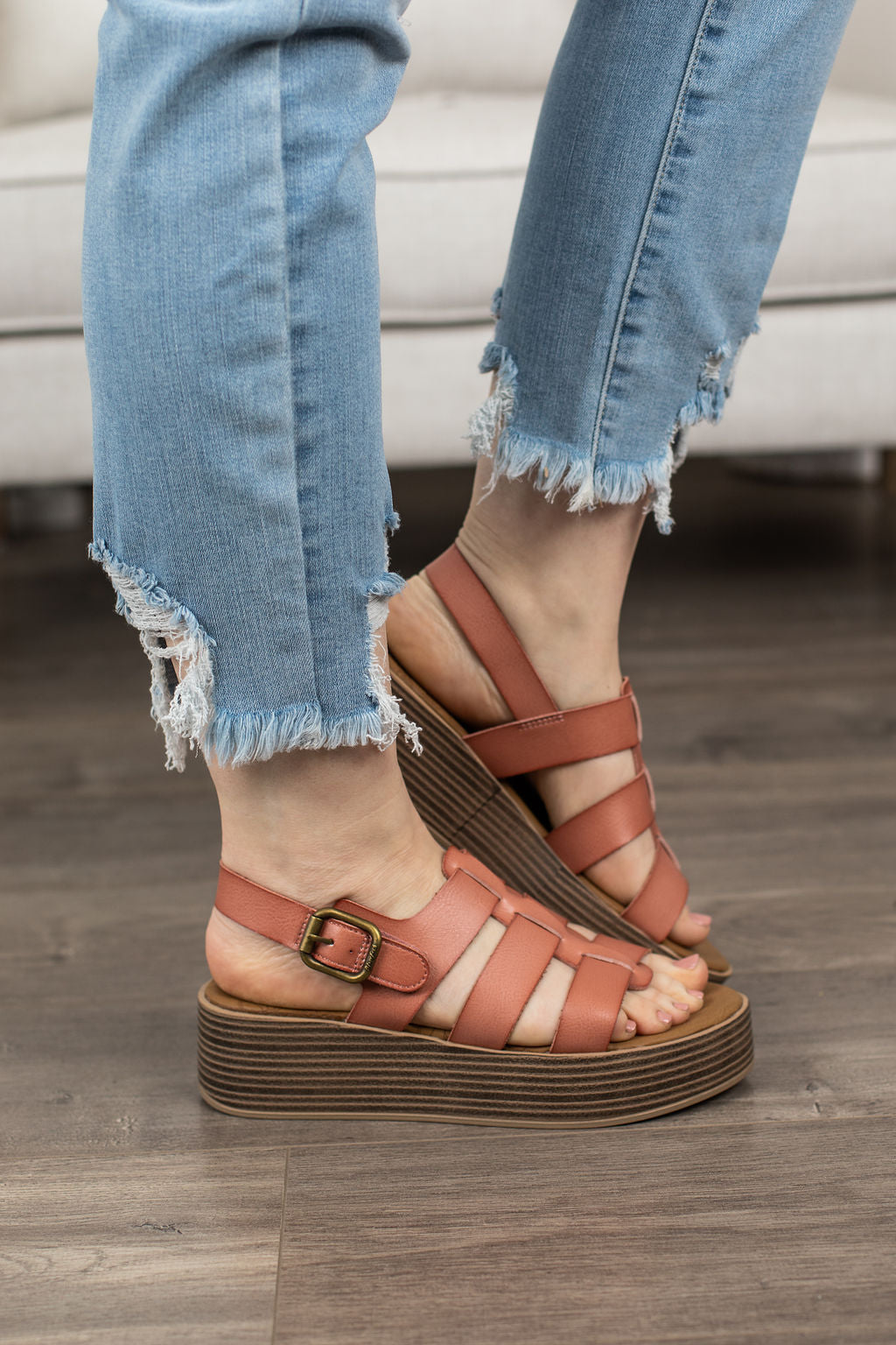 Blowfish London Sandals- Rose Dyecut- FINAL SALE