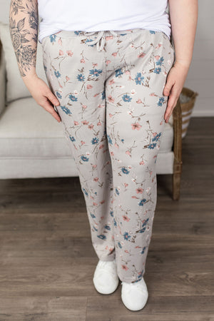 Michelle Mae Cloud Lounge Pants - Grey Floral