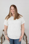 Michelle Mae Juliet Lace Front Tee - White