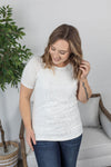 Michelle Mae Juliet Lace Front Tee - White