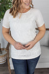 Michelle Mae Juliet Lace Front Tee - White