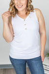 Michelle Mae Addison Henley Tank - White - Ella Lane Our is the softest base layering piece you’ll ever feel!