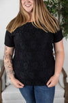 Michelle Mae Juliet Lace Front Tee - Black