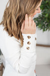 Michelle Mae Brittney Button Sweater - White - Ella Lane is your new bestie! These sweaters are soft as a cloud, have