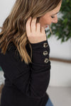 Michelle Mae Brittney Button Sweater - Black - Ella Lane is your new bestie! These sweaters are soft as a cloud, have