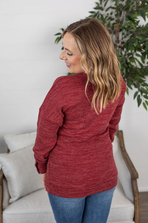 Michelle Mae Brittney Button Sweater - Berry - Ella Lane is your new bestie! These sweaters are soft as a cloud, have