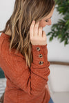 Michelle Mae Brittney Button Sweater - Pumpkin