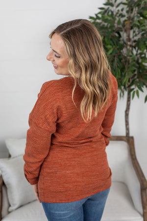 Michelle Mae Brittney Button Sweater - Pumpkin
