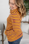 Michelle Mae Ashley Hoodie - Purple and Gold Stripes