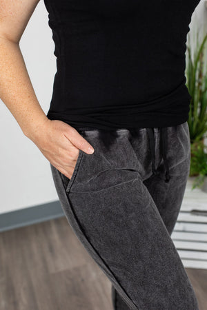 Michelle Mae Vintage Wash Joggers - Black - Ella Lane Our vintage wash items are your new favorites....and now it comes