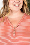 Michelle Mae Addison Henley Tank - Dark Pink w/White Stripes - Ella Lane Our is the softest base layering piece you’ll