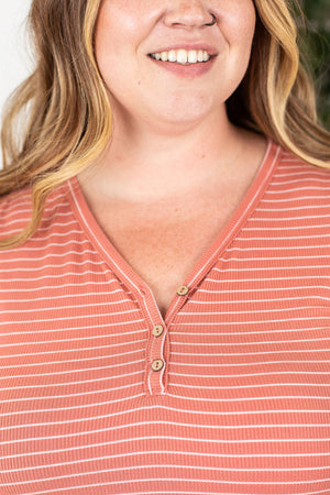 Michelle Mae Addison Henley Tank - Dark Pink w/White Stripes - Ella Lane Our is the softest base layering piece you’ll