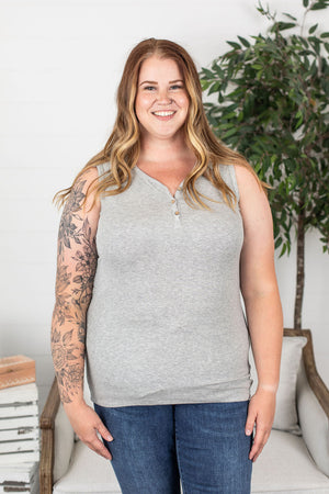Michelle Mae Addison Henley Tank - Light Grey - Ella Lane Our is the softest base layering piece you’ll ever feel!