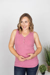 Michelle Mae Addison Henley Tank - Heathered Raspberry - Ella Lane Our is the softest base layering piece you’ll ever