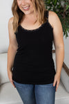 Michelle Mae Lexi Lace Tank - Black - Ella Lane Your favorite fabric from our best-selling Addison is back...and now in