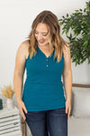 Michelle Mae Addison Henley Tank - Teal - Ella Lane Our is the softest base layering piece you’ll ever feel!