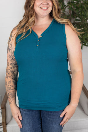 Michelle Mae Addison Henley Tank - Teal - Ella Lane Our is the softest base layering piece you’ll ever feel!