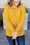 Michelle Mae Harper Long Sleeve Henley - Mustard