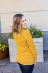 Michelle Mae Harper Long Sleeve Henley - Mustard