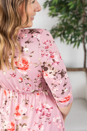 Michelle Mae Taylor Dress - Mauve Floral - Ella Lane Meet Taylor! She’s a classic, yet little flirty. This 3 / 4 sleeve