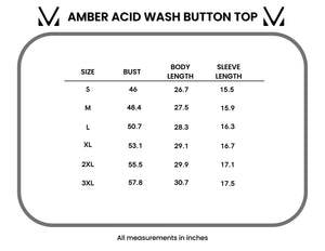 Michelle Mae Amber Acid Wash Button Top