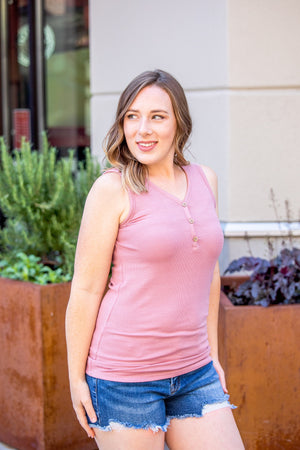 Michelle Mae Addison Henley Tank - Rose - Ella Lane Our is the softest base layering piece you’ll ever feel!
