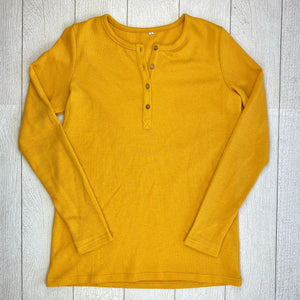 Michelle Mae Harper Long Sleeve Henley - Mustard