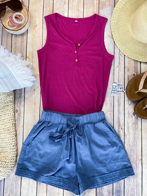 Michelle Mae Addison Henley Tank - Berry - Ella Lane Our is the softest base layering piece you’ll ever feel!
