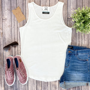 Michelle Mae Tiffany Tank - White - Ella Lane Meet Tiffany! She’ll quickly become one of your favorite and go-to tanks