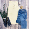 Michelle Mae Addison Henley Tank - Yellow Stripes - Ella Lane Our is the softest base layering piece you’ll ever feel!