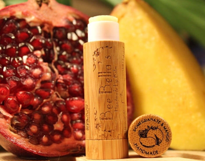 Beeswax Lip Balm - Pomegranate Mango - Ella Lane Bee Bella’s Fair Trade Certified handcrafted organic lip balm offers
