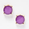 Wisteria Earrings - Ella Lane Dazzling violet colored studs set in gold. 0.25 0.052 oz.