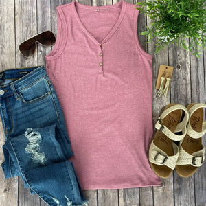 Michelle Mae Addison Henley Tank - Heathered Raspberry - Ella Lane Our is the softest base layering piece you’ll ever