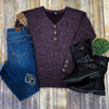 Michelle Mae Brittney Button Sweater - Purple
