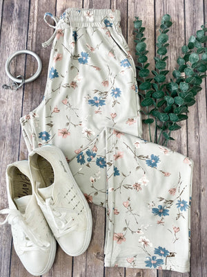 Michelle Mae Cloud Lounge Pants - Grey Floral